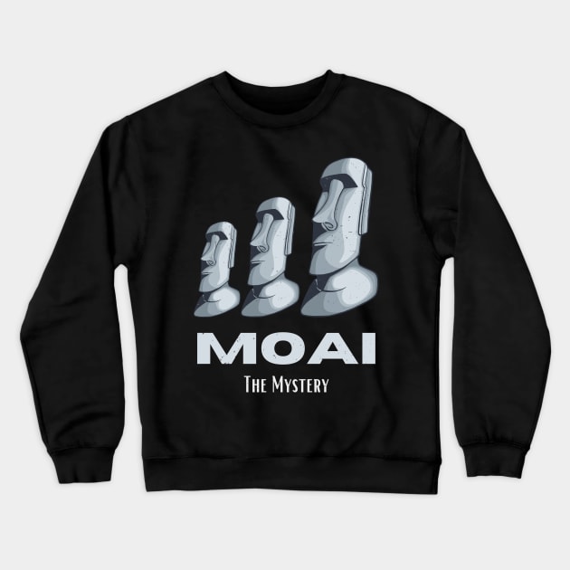 Rapa Nui Moai Easter Island Statues Heads Mystery Crewneck Sweatshirt by Foxxy Merch